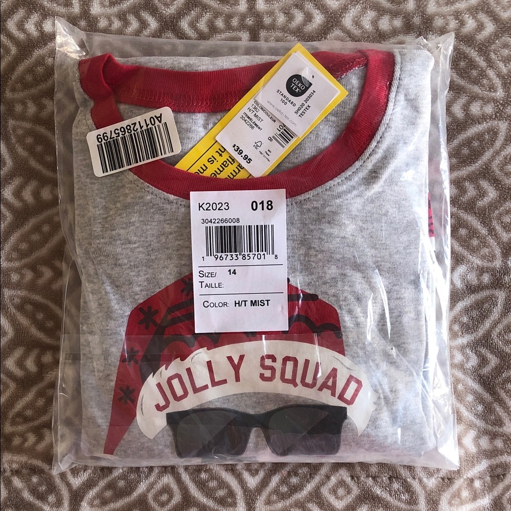 Gray and Red Jolly Squad PJ Set